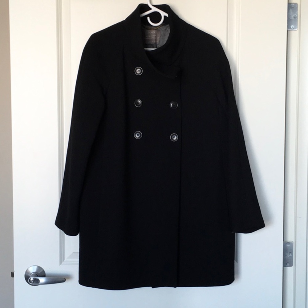 Beautiful classic J. Crew Midnight black Double-Breasted Pea Coat.
